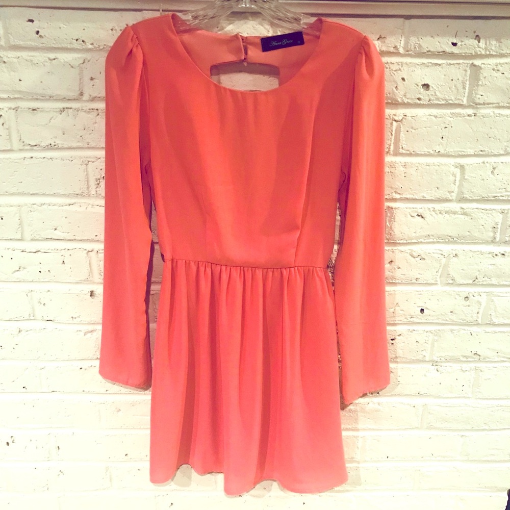 Anna Grace pink long sleeve size small mini dress